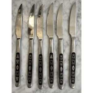 Riviera‎ RIF25 6 Dinner Knives ~ Black MCM